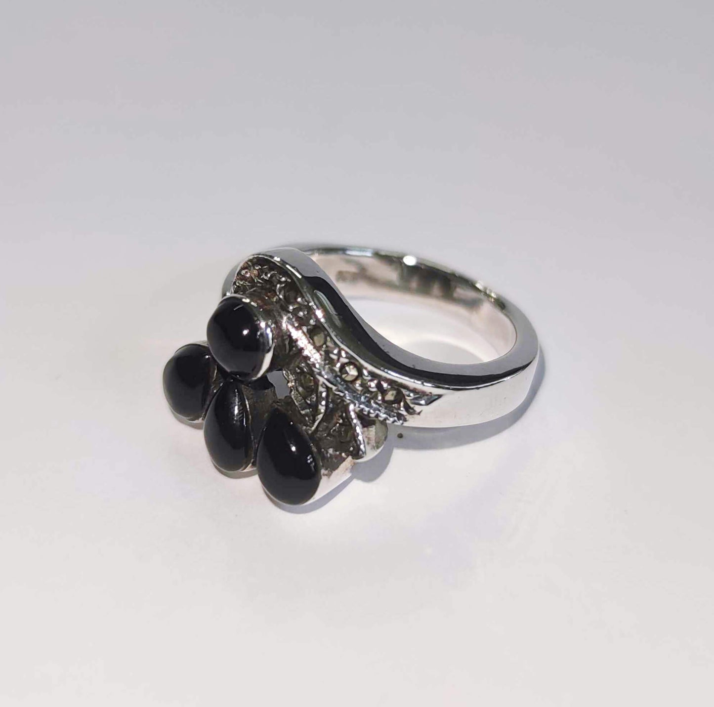 Silver Ring with Onyxes