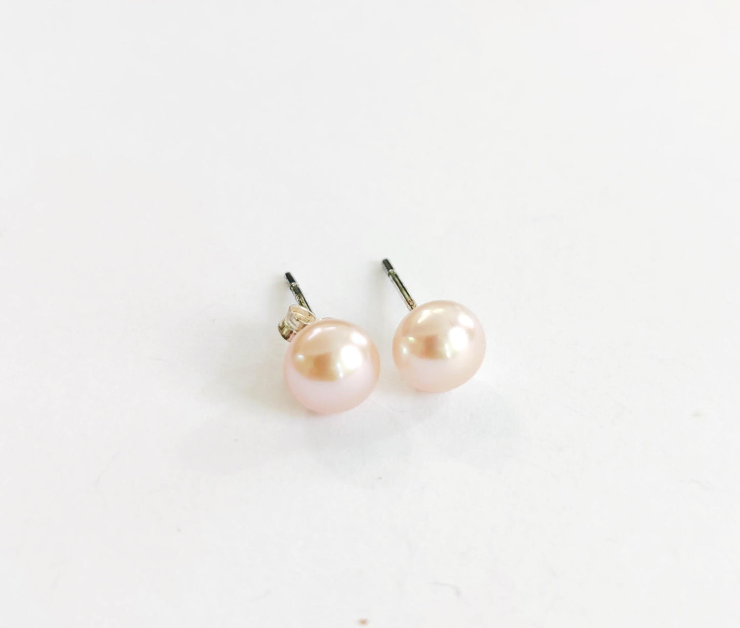 Silver Earrings with Golden Freshwater Pearls