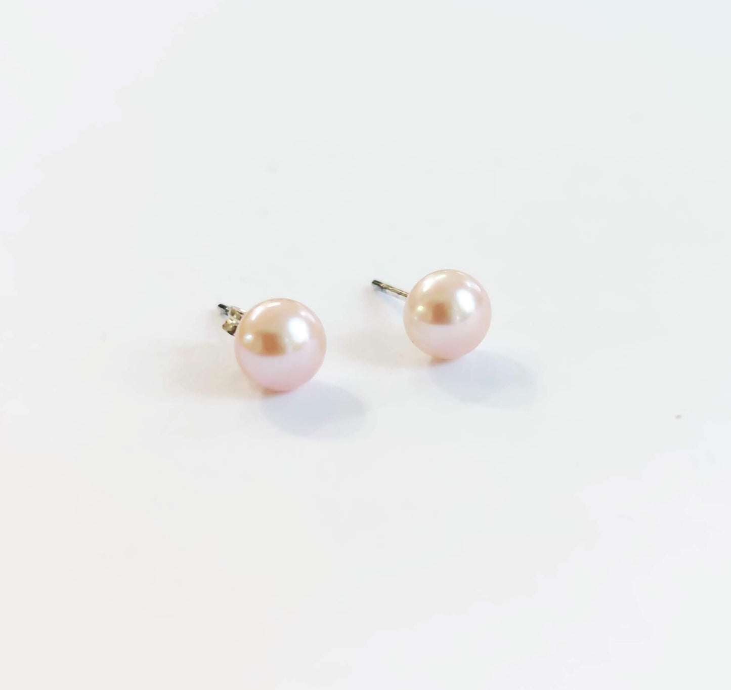 Silver Earrings with Golden Freshwater Pearls