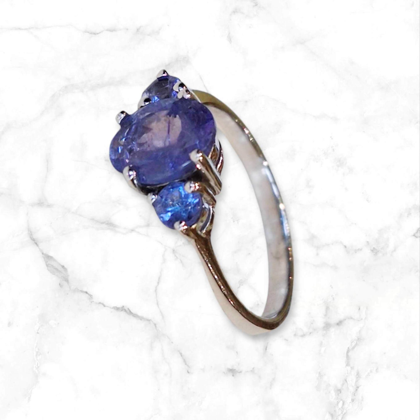 Silver Ring with Tanzanites