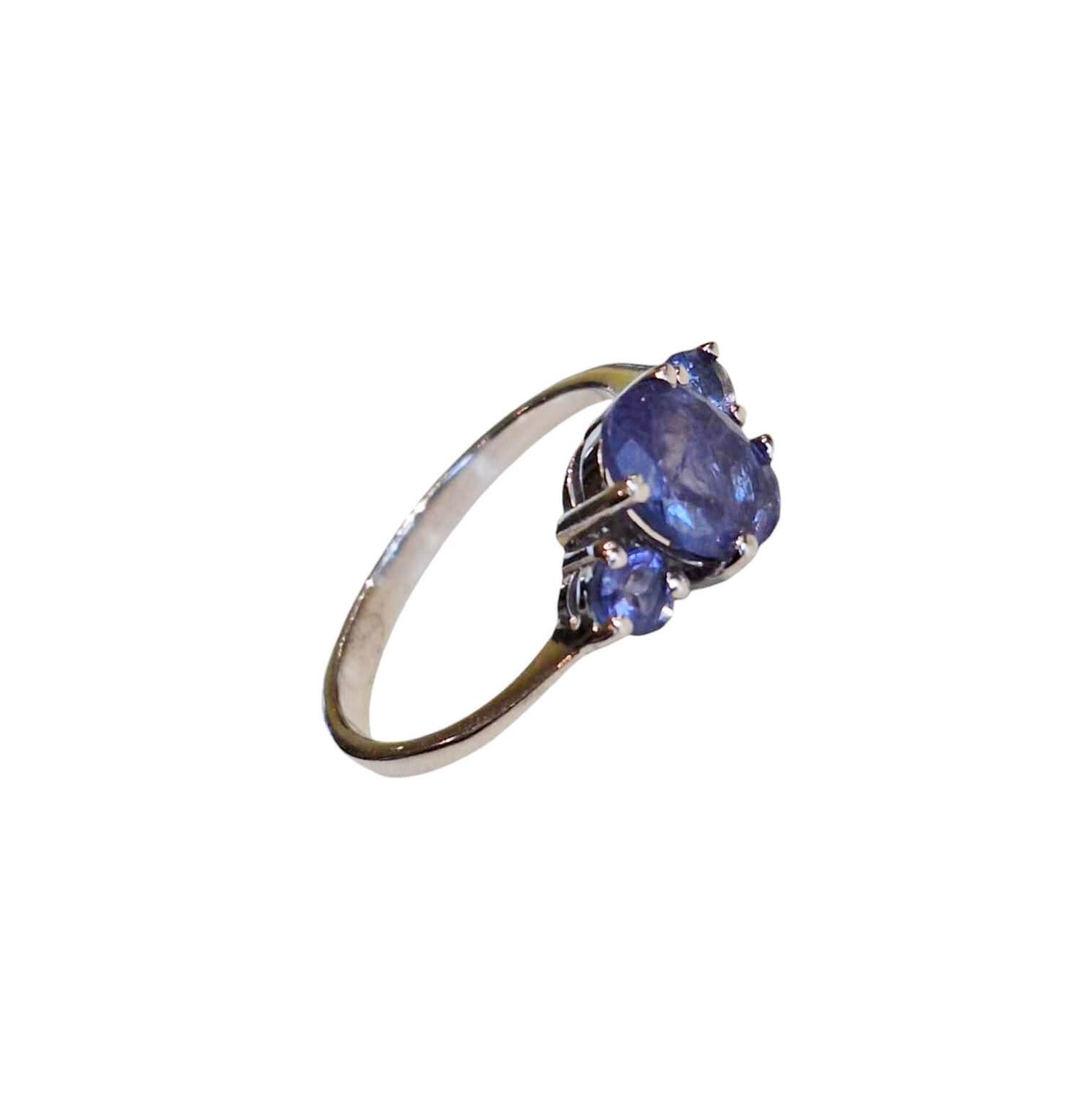 Silver Ring with Tanzanites