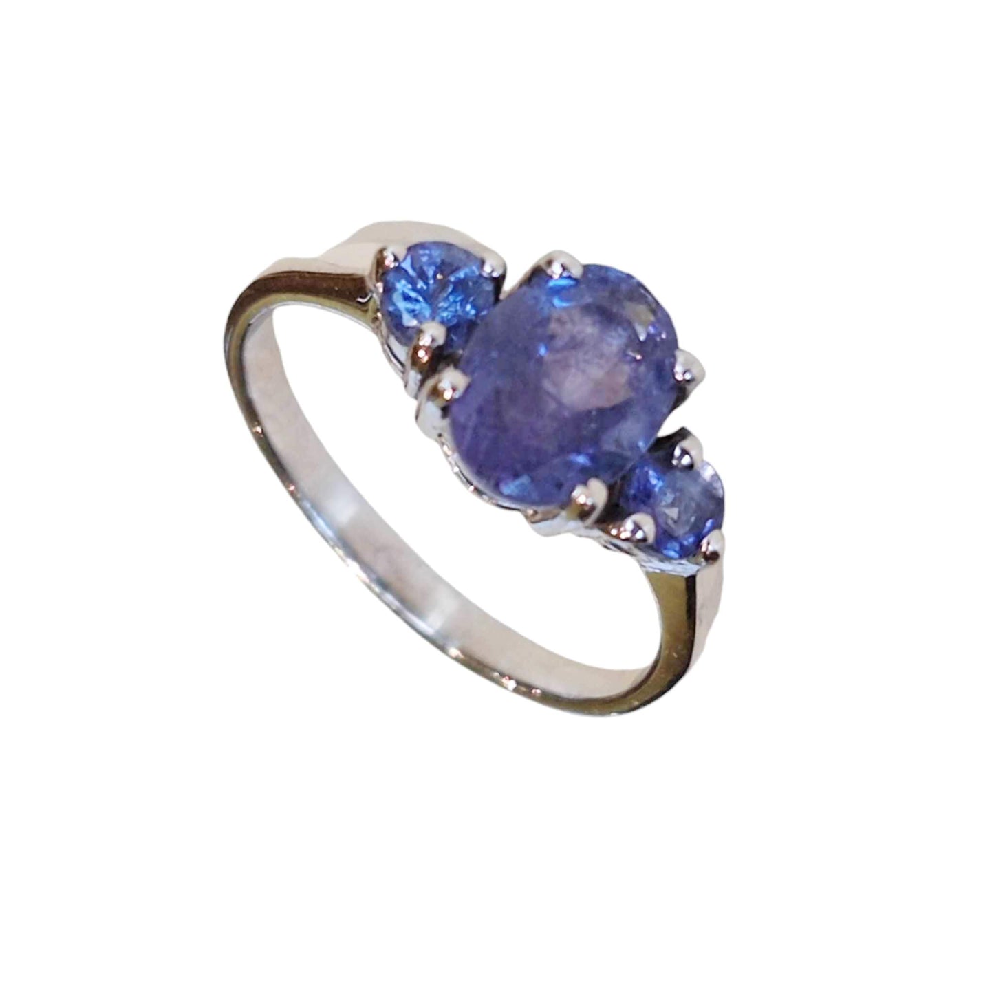 Silver Ring with Tanzanites