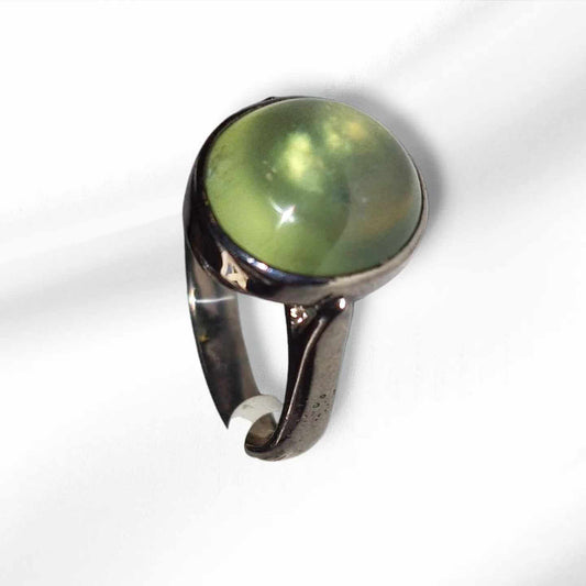 Silver Ring with Prehnite