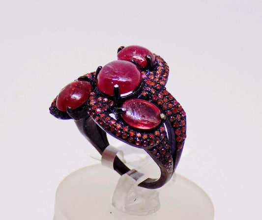 Silver Ring with Rubies