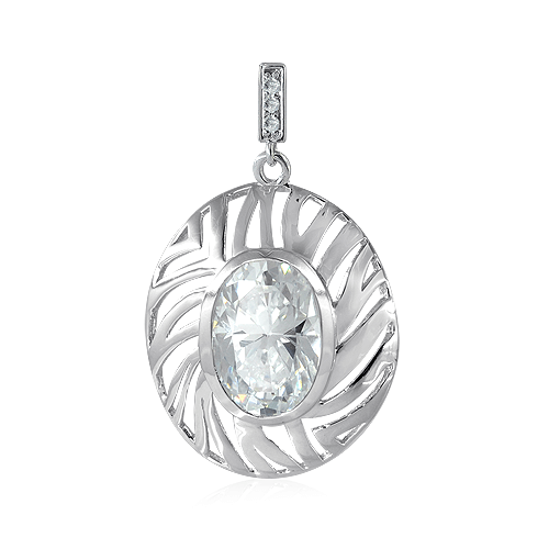 Silver Pendant with Rhinestone - AnArt