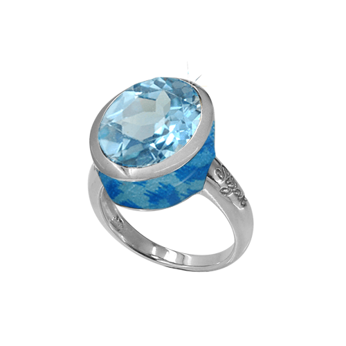 Silver Ring with Blue Topaz