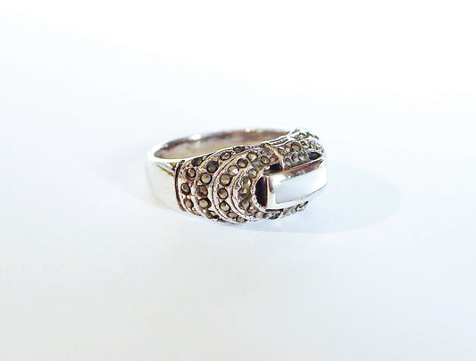 Silver Ring with White Nacre
