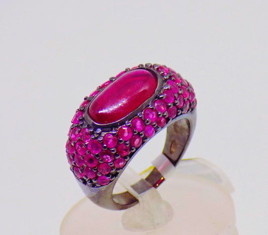 Silver Ring with Rubies