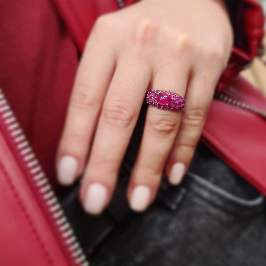 Silver Ring with Rubies