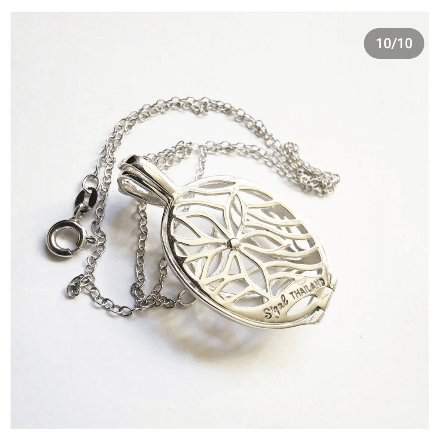 Silver Necklace with Rose Quartz