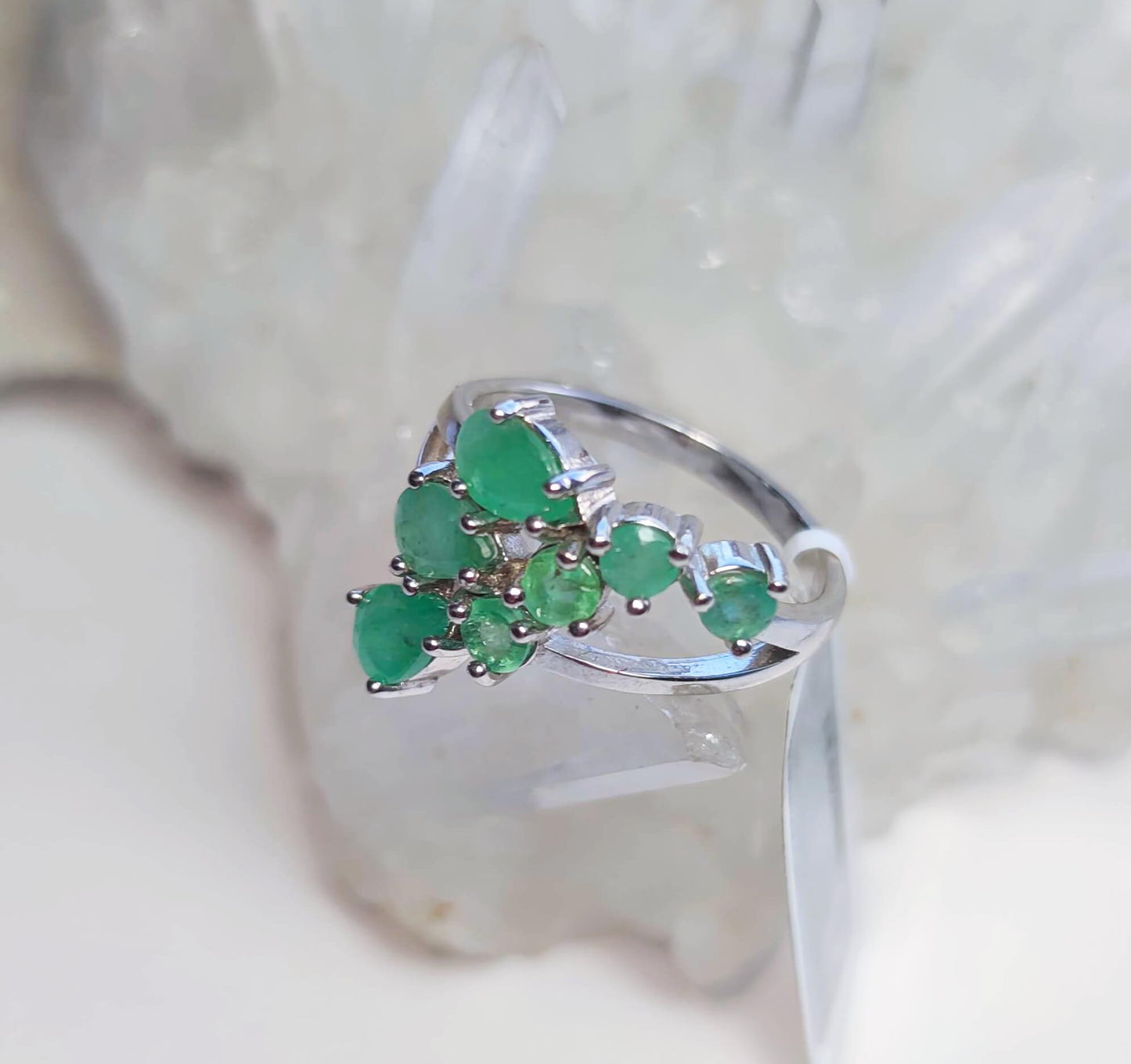 Silver Ring with Emeralds