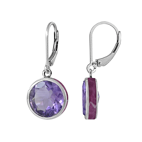 Silver Earrings with Amethysts