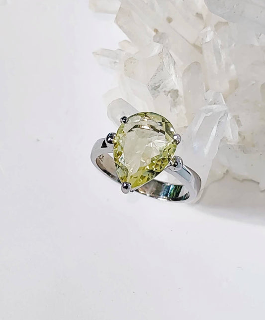 Silver Ring with Lemon Citrine