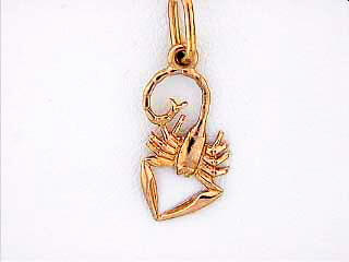 14K Red Gold Scorpio Zodiac Pendant