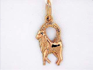 14K Red Gold Capricorn Zodiac Pendant