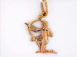 14K Red Gold Sagittarius Zodiac Pendant