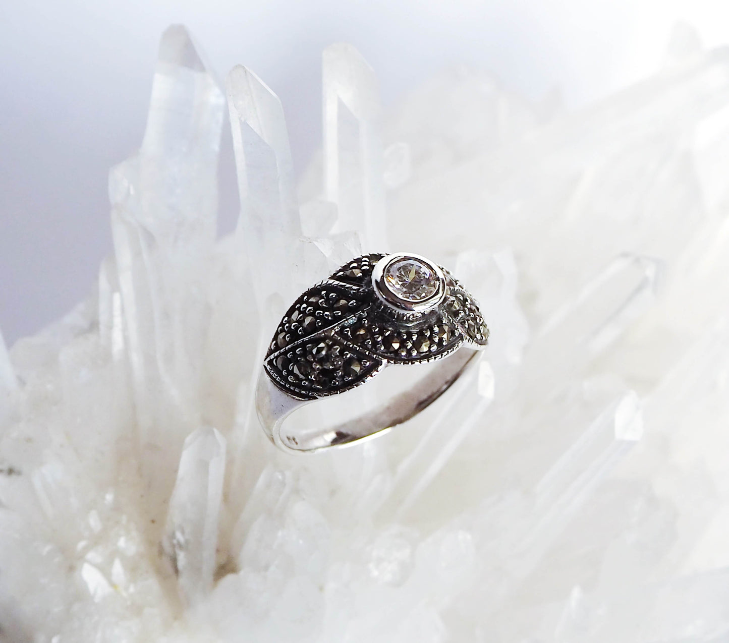 Silver Ring with Zircon