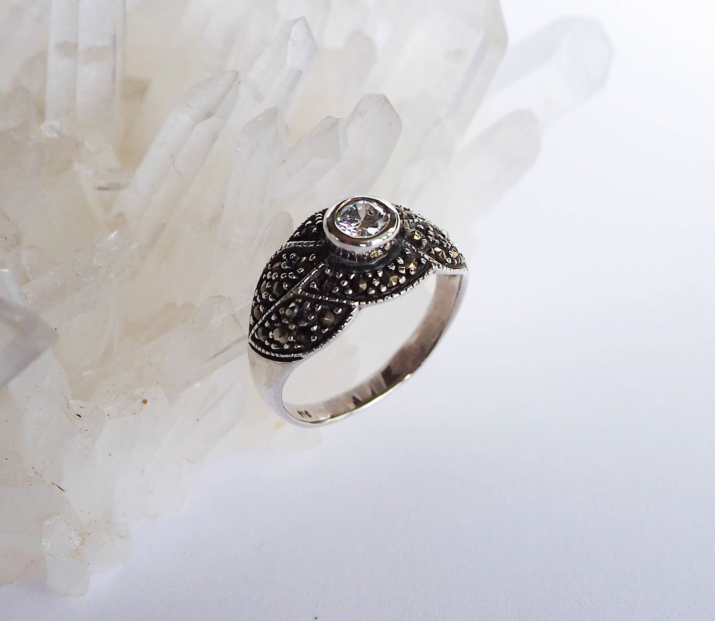 Silver Ring with Zircon