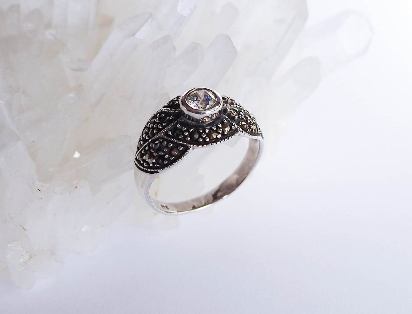 Silver Ring with Zircon