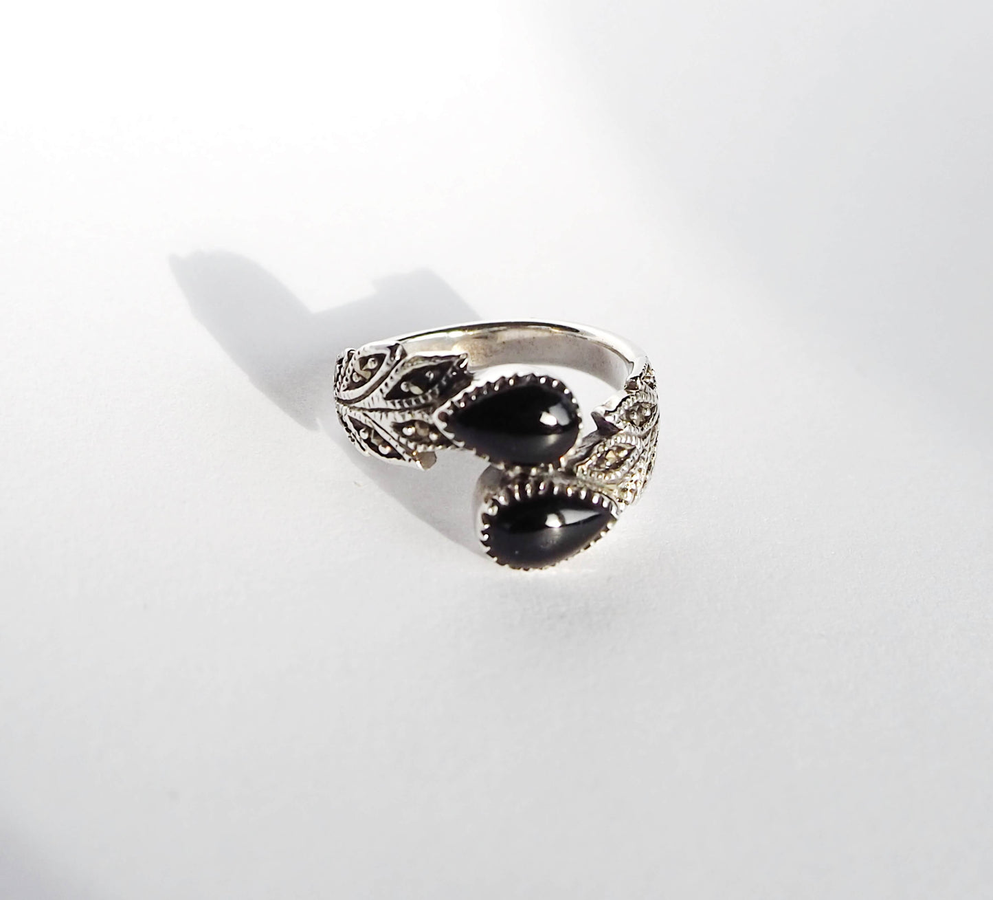 Silver Ring with Onyxes