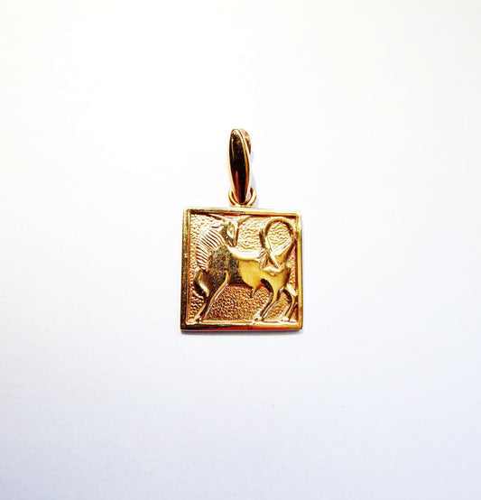 14K Red Gold Taurus Zodiac Pendant