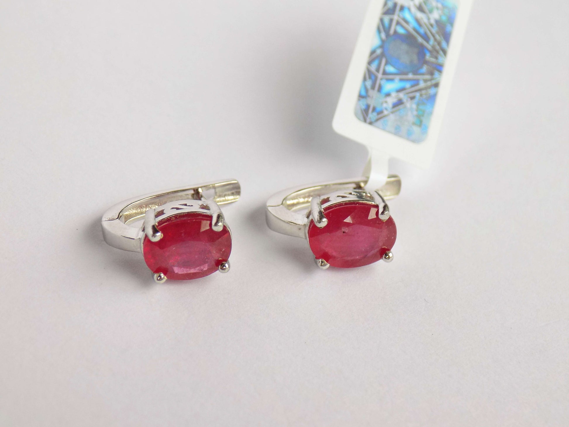 Silver Earrings with Rubies - AnArt