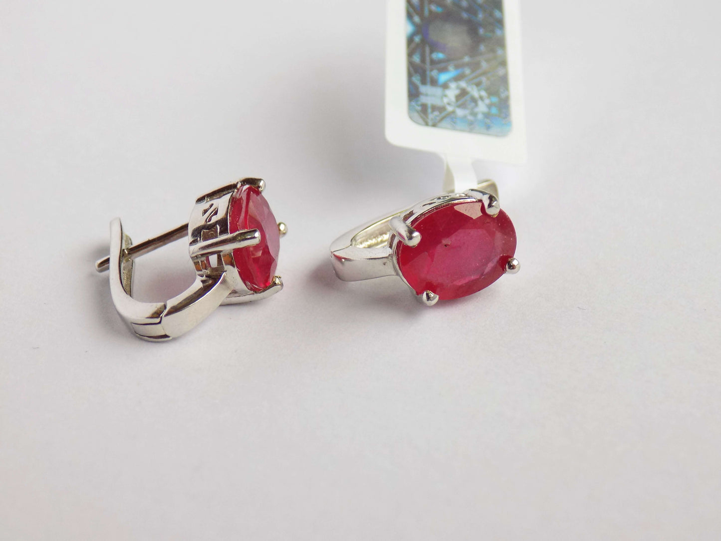 Silver Earrings with Rubies - AnArt