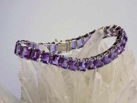 Silver Bracelet with Amethysts - AnArt