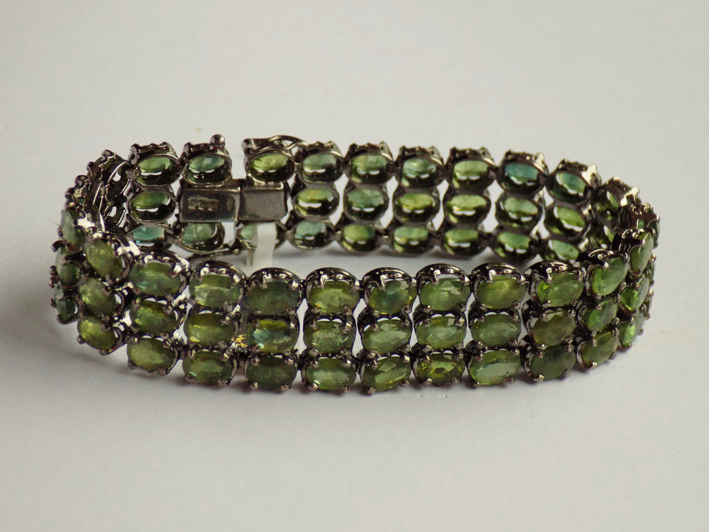 Silver Bracelet with Green Sapphires - AnArt