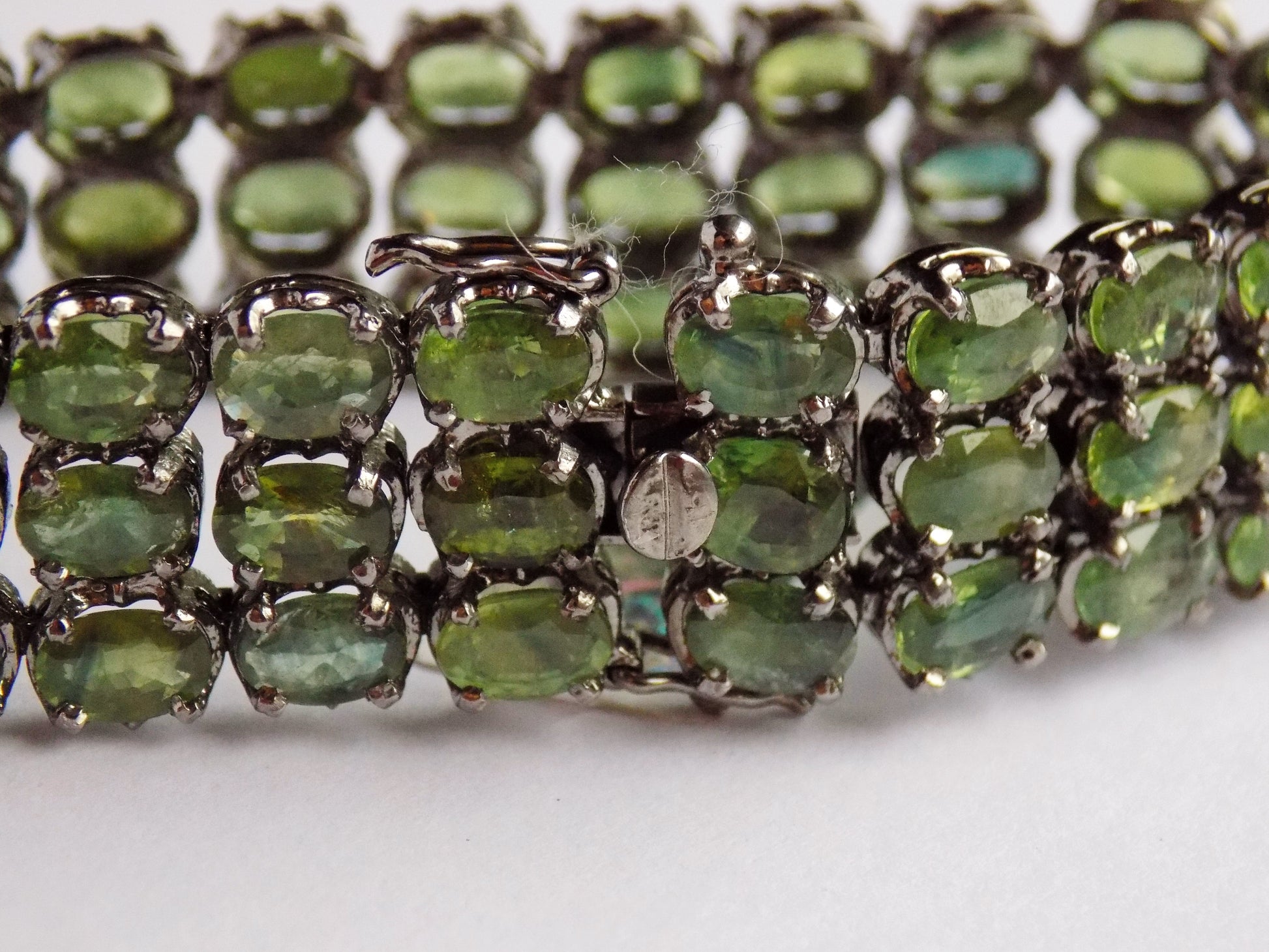 Silver Bracelet with Green Sapphires - AnArt