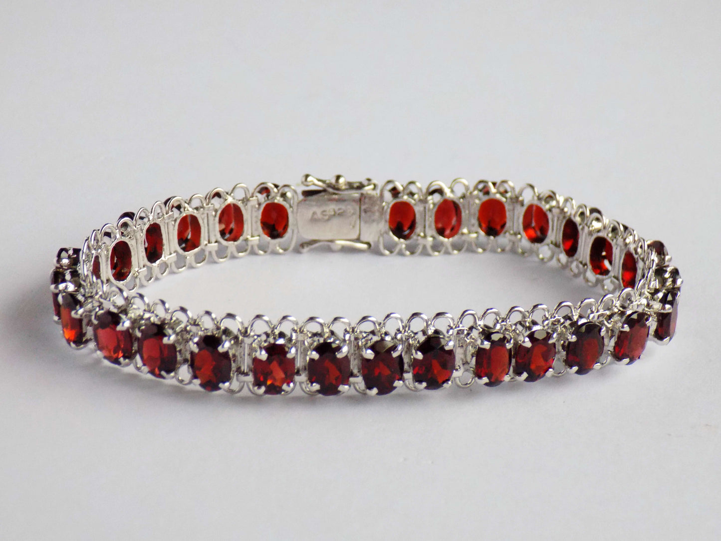 Silver Bracelet with Garnets - AnArt