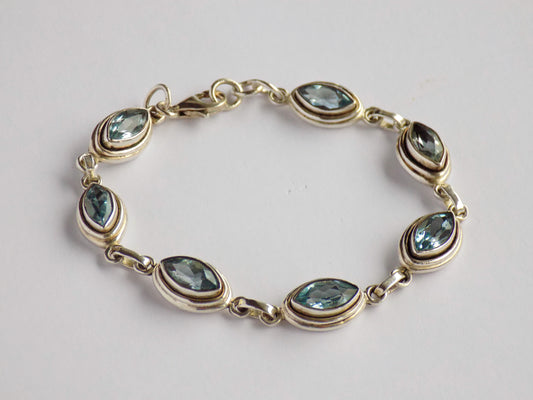 Silver Bracelet with Blue Topazes - AnArt