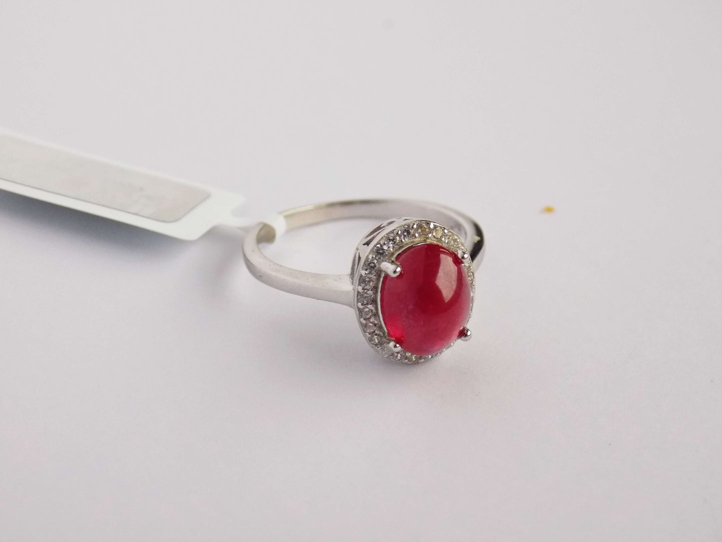 Silver Ring with Ruby and Zircons - AnArt