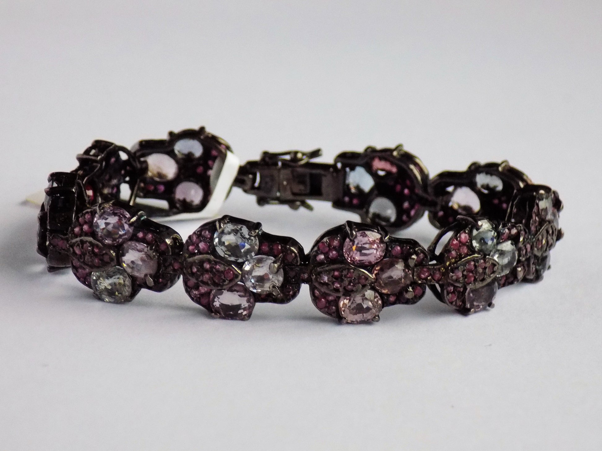 Silver Bracelet with Multicolored Spinels and Rubies - AnArt