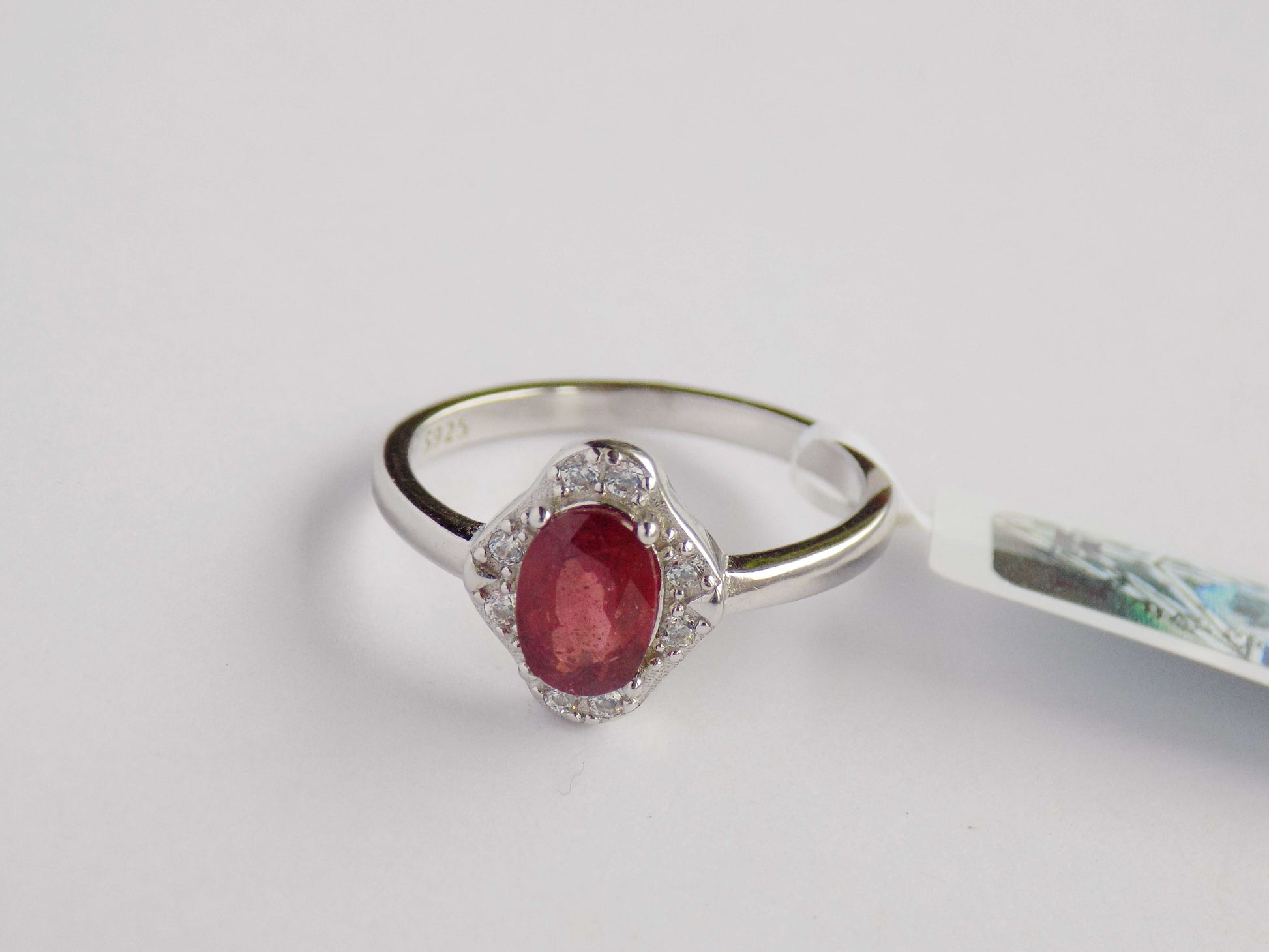 Silver Ring with Ruby and Zircons - AnArt