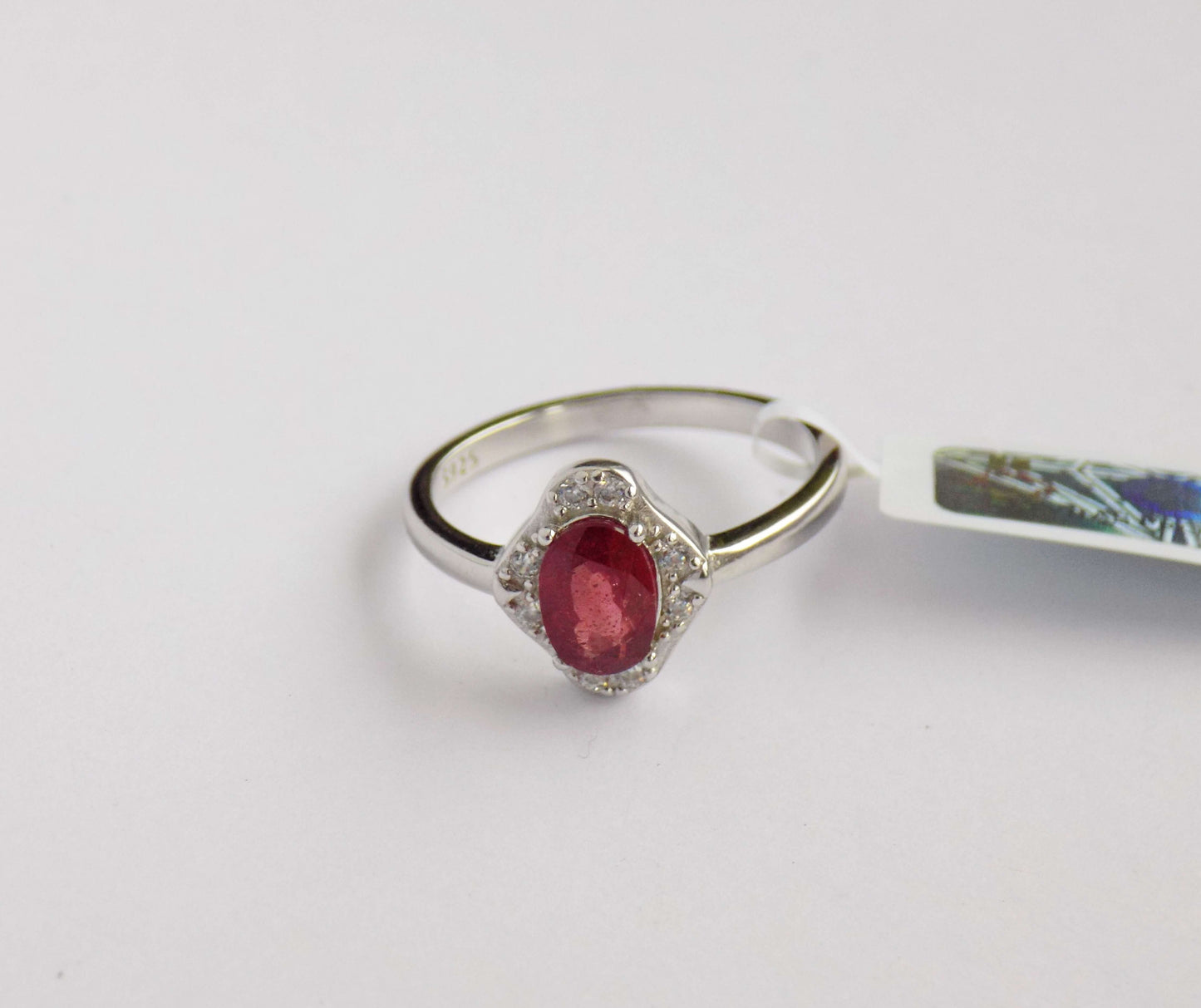 Silver Ring with Ruby and Zircons - AnArt