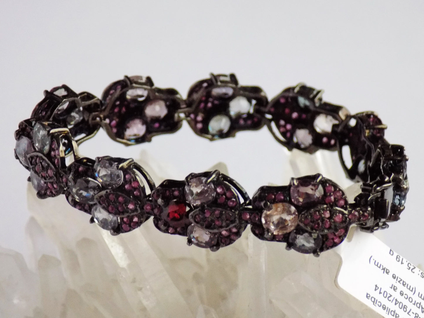 Silver Bracelet with Multicolored Spinels and Rubies - AnArt