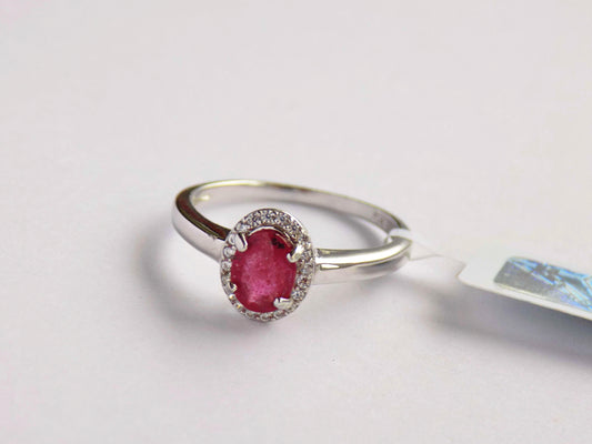 Silver Ring with Ruby and Zircons - AnArt