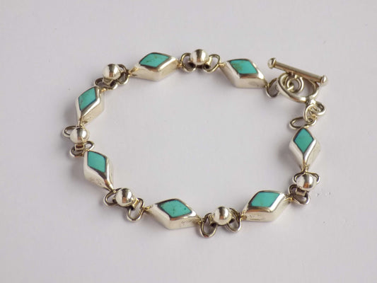 Silver Bracelet with Turquoise - AnArt