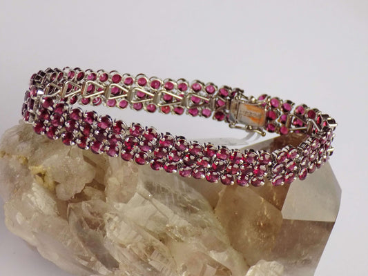 Silver Bracelet with Garnets - AnArt