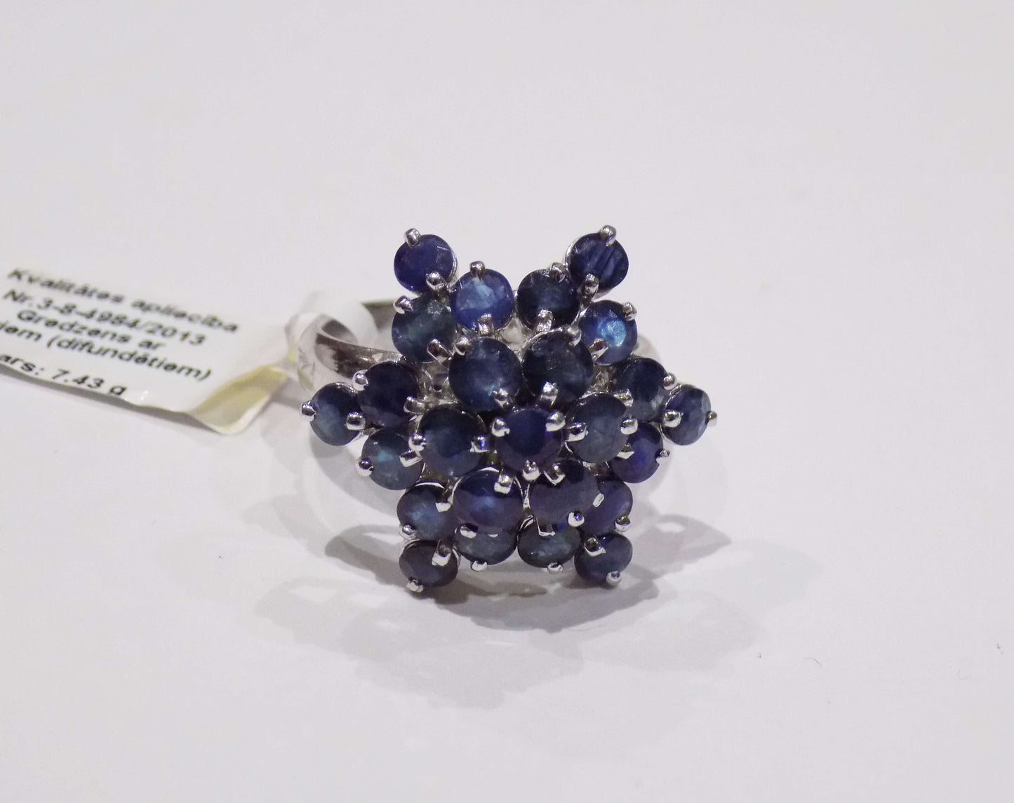 Silver Ring with Blue Sapphires
