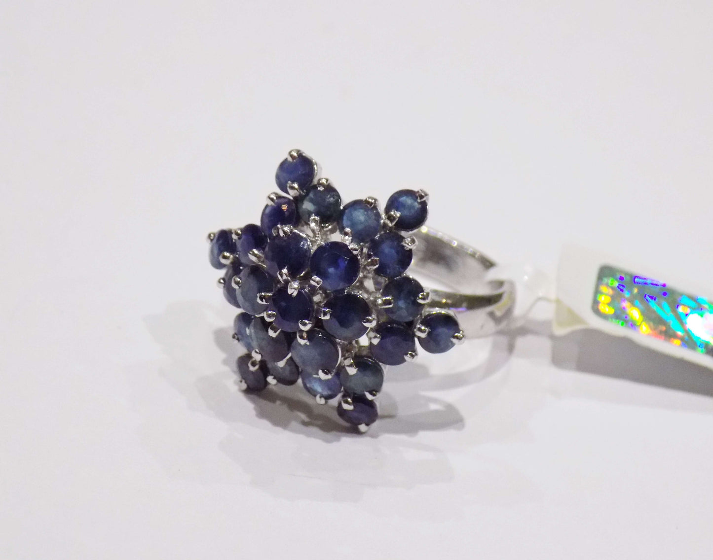 Silver Ring with Blue Sapphires