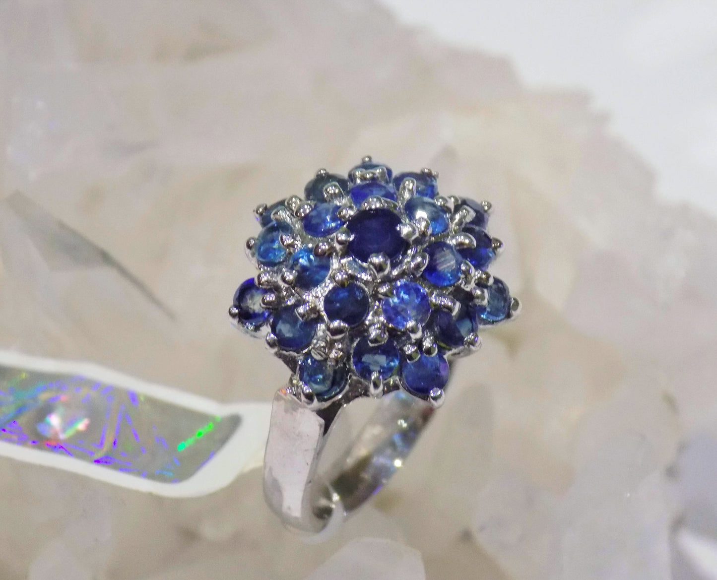 Silver Ring with Blue Sapphires