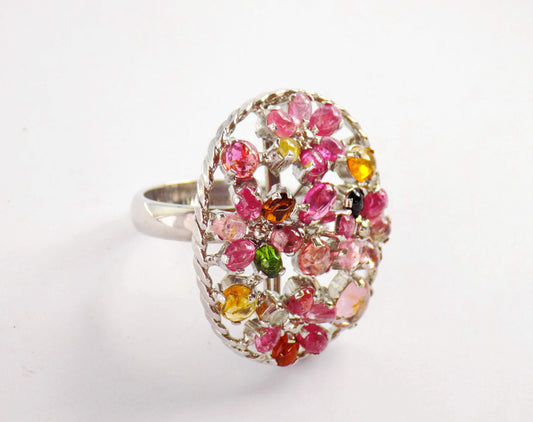 Silver Ring with Tourmalines