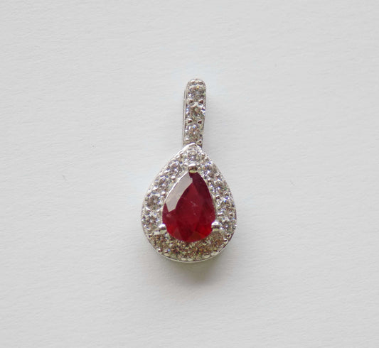 Silver Pendant with Ruby and Zircons - AnArt