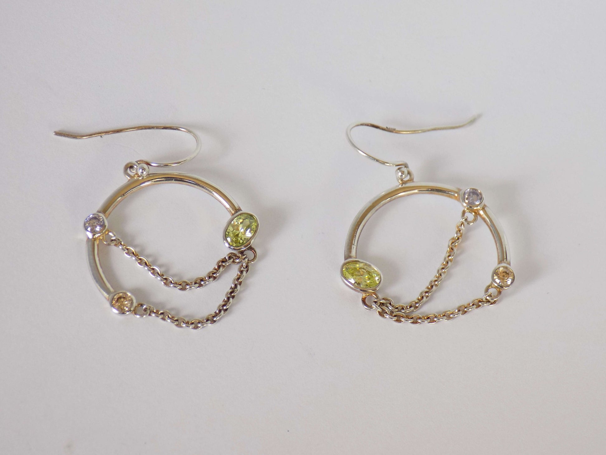 Silver Earrings with Multicolored Zircons - AnArt