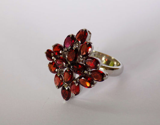 Silver Ring with Garnets