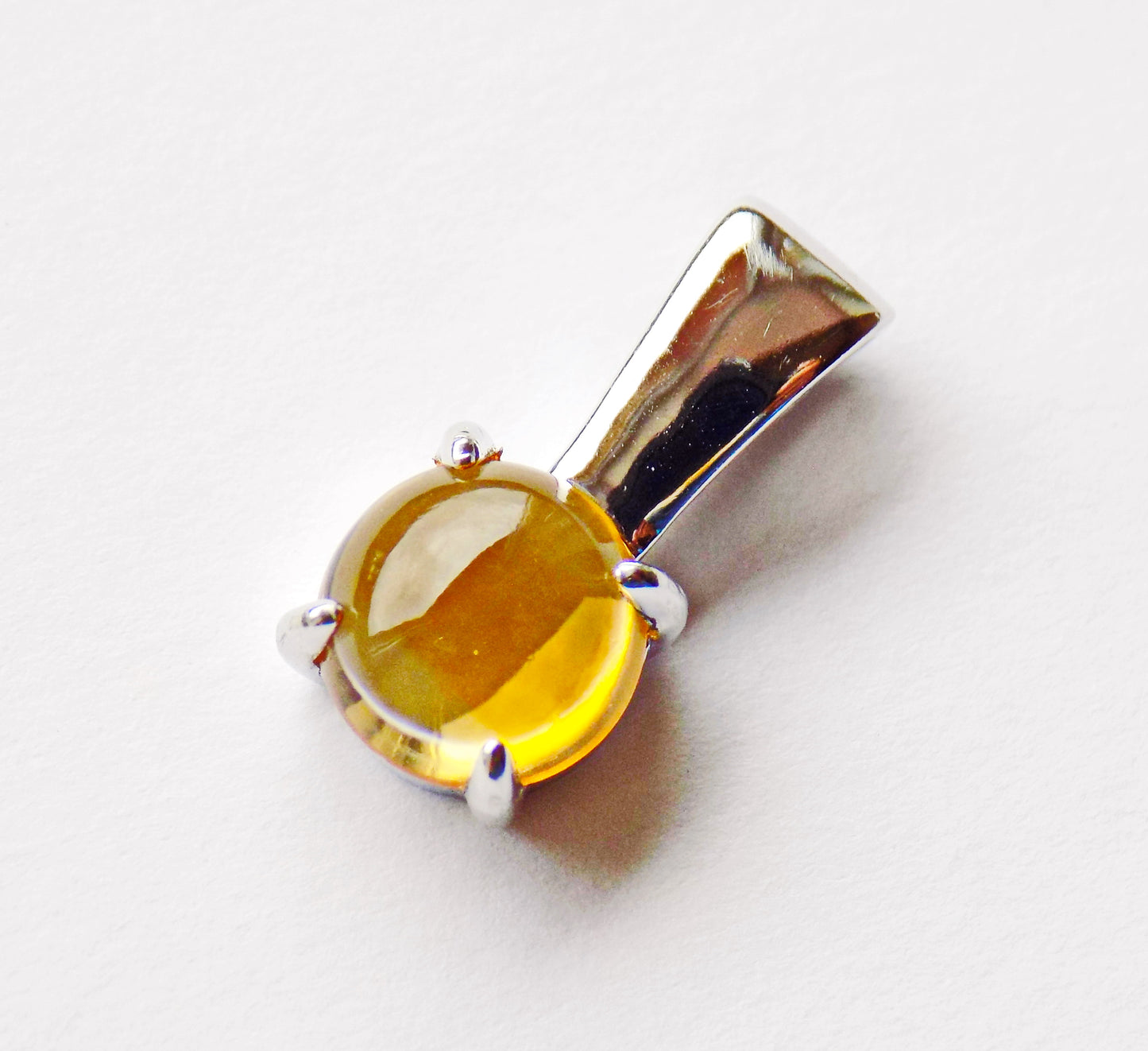 Silver Pendant with Citrine