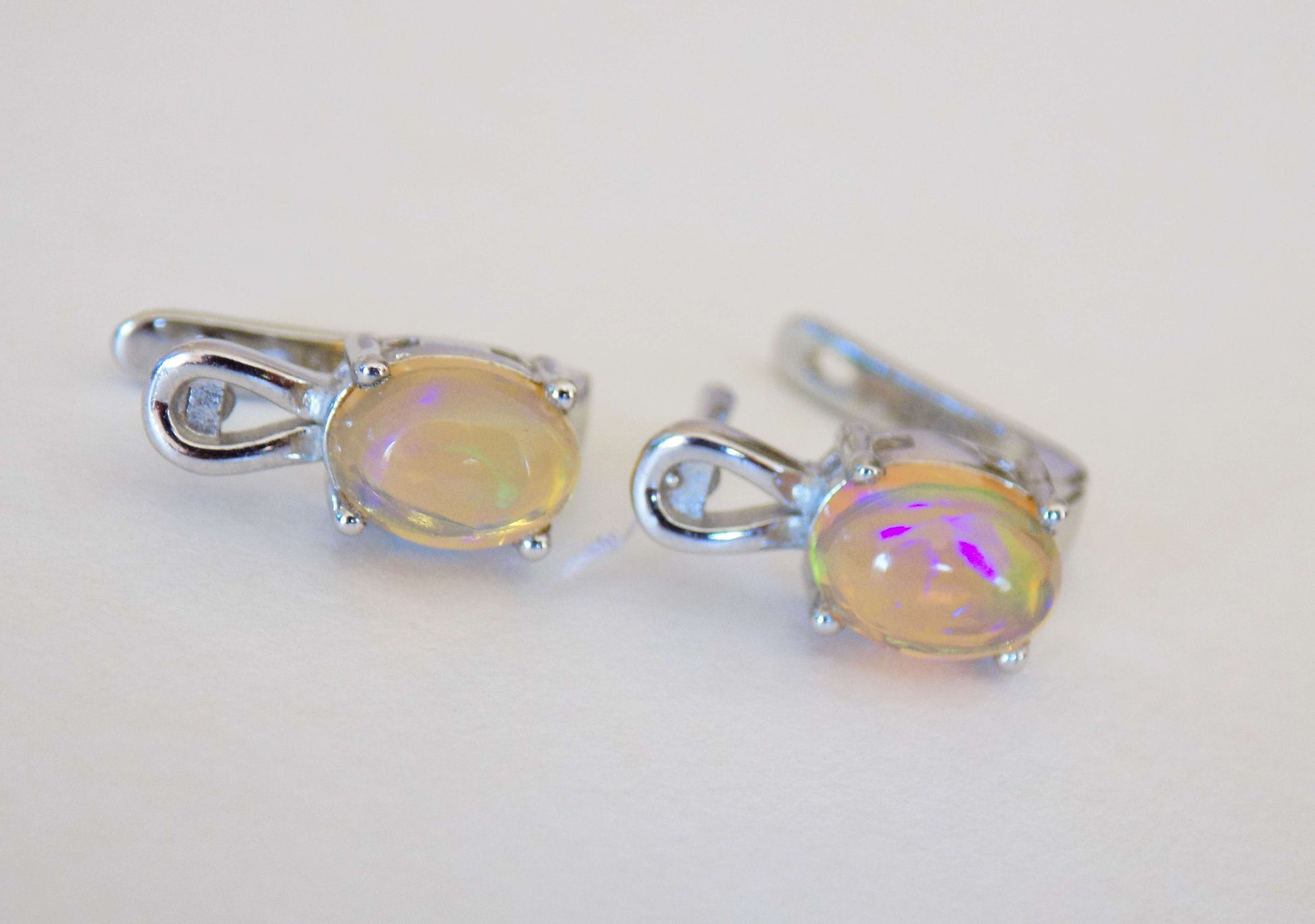 Silver Earrings with Ethiopian Opals - AnArt