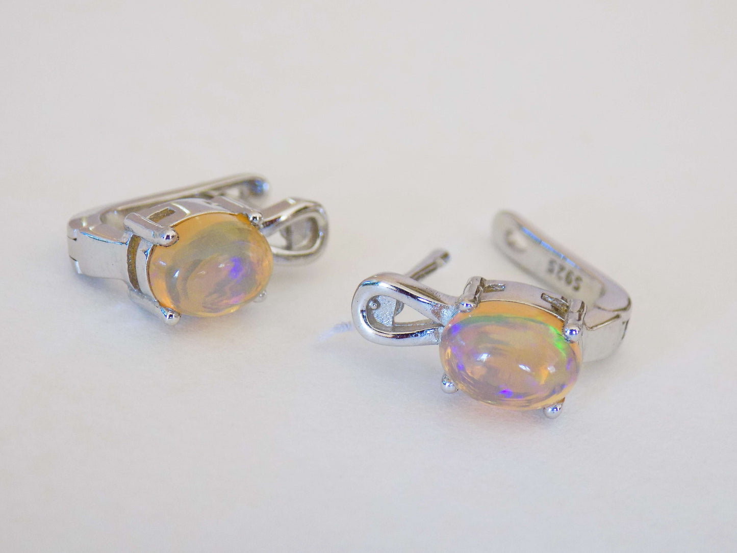 Silver Earrings with Ethiopian Opals - AnArt